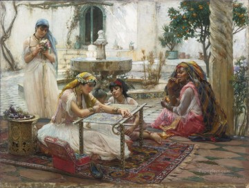  campagne Oil Painting - DANS UNE VILLE DE CAMPAGNE ALGER Frederick Arthur Bridgman Arab
